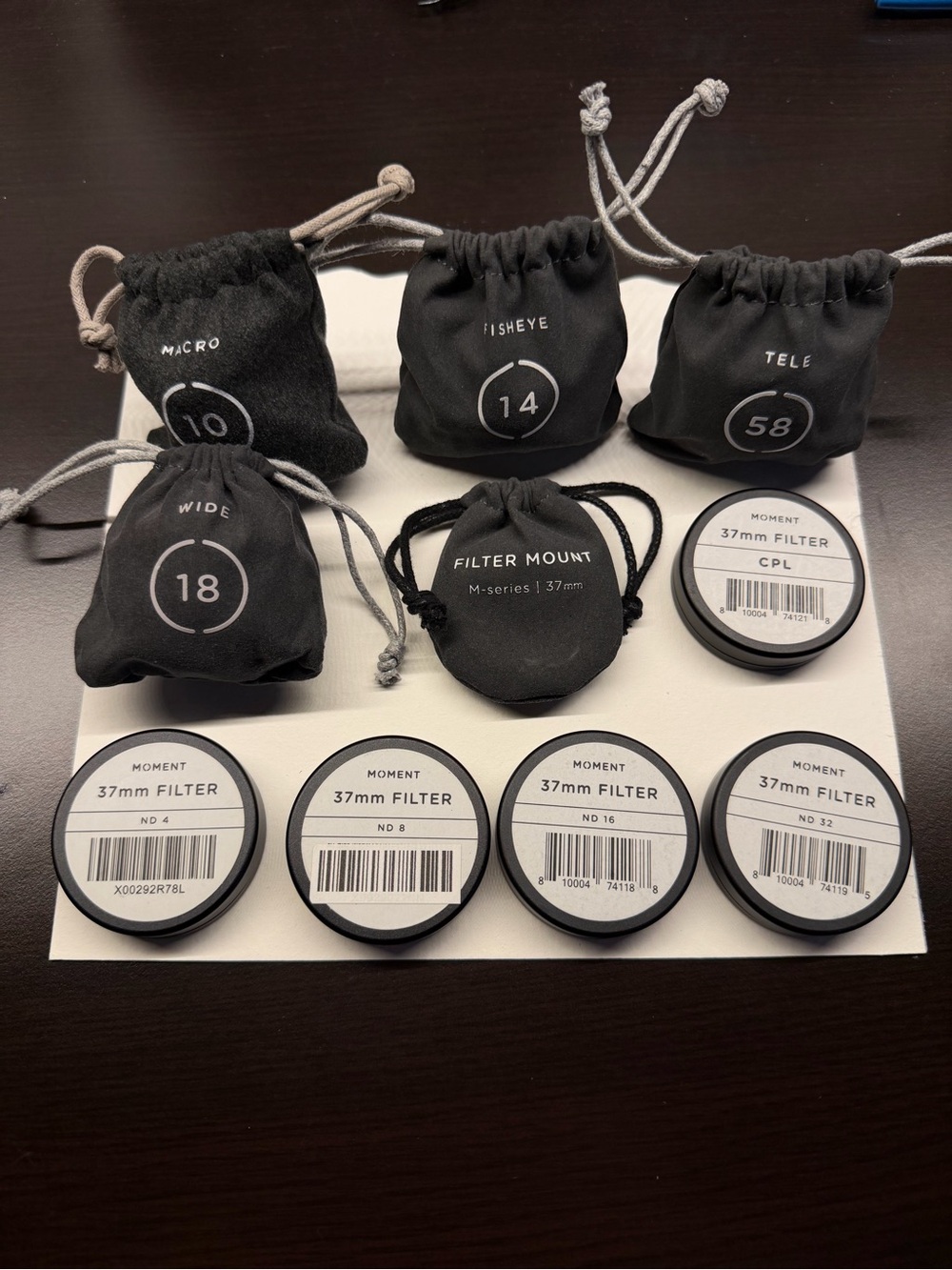 4 Moment Mobile Lenses (Macro, Fisheye, Tele & Wide) & 5 Filters